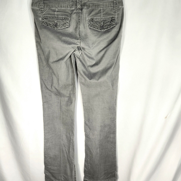 Freestyle Revolution Grey 5 Pocket Criss Cross Accents Microsuede Pants Size 7 - Picture 5 of 9